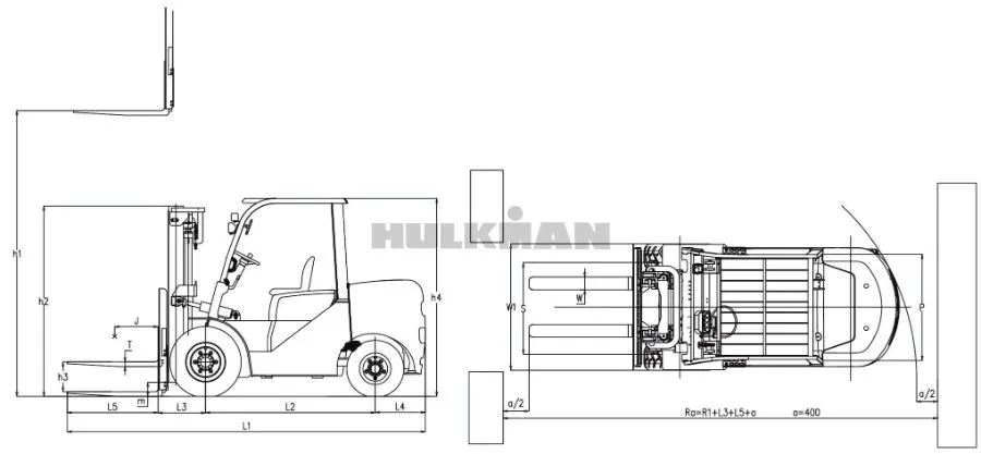 4.0Ton 4.5Ton Diesel Forklift