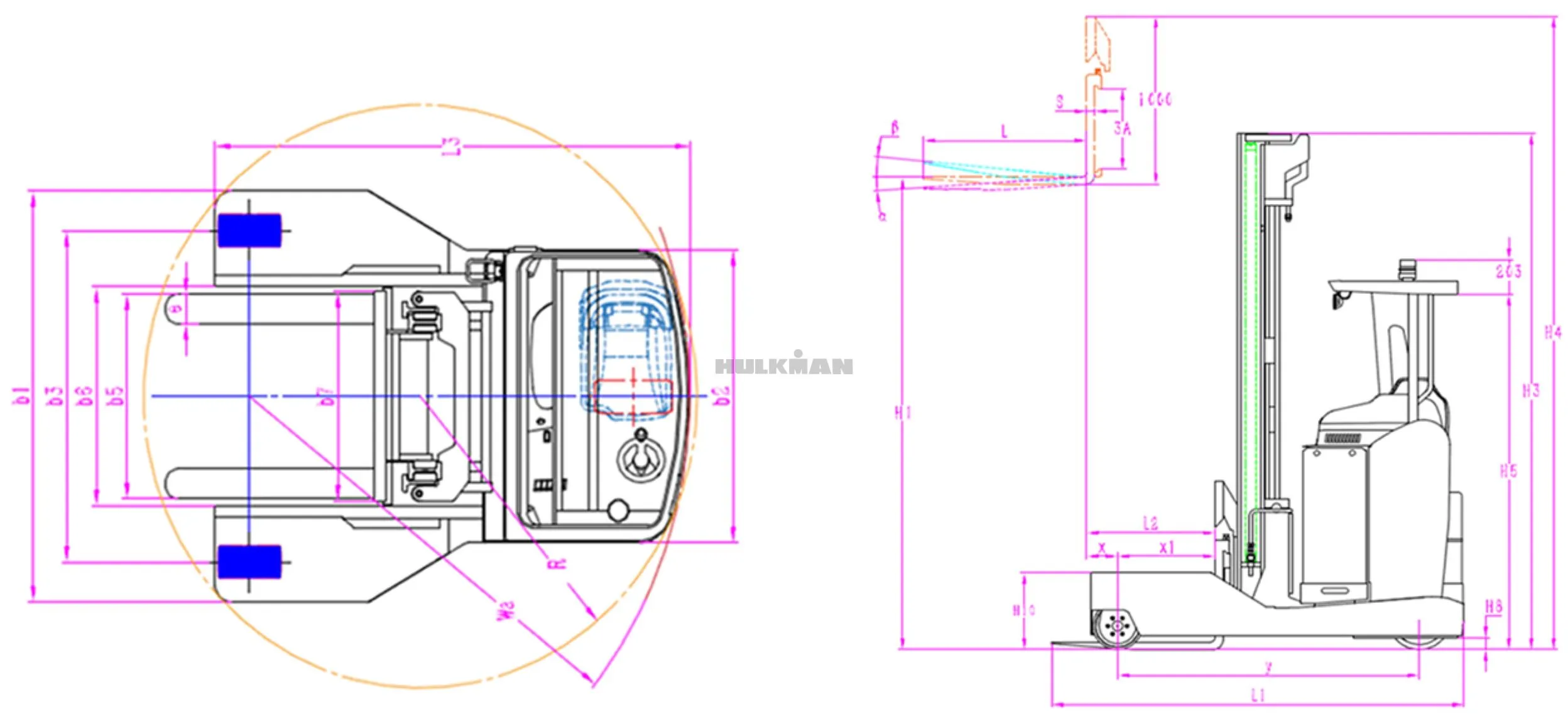 2.5Ton 3.0Ton Full Directional Electric Forklift