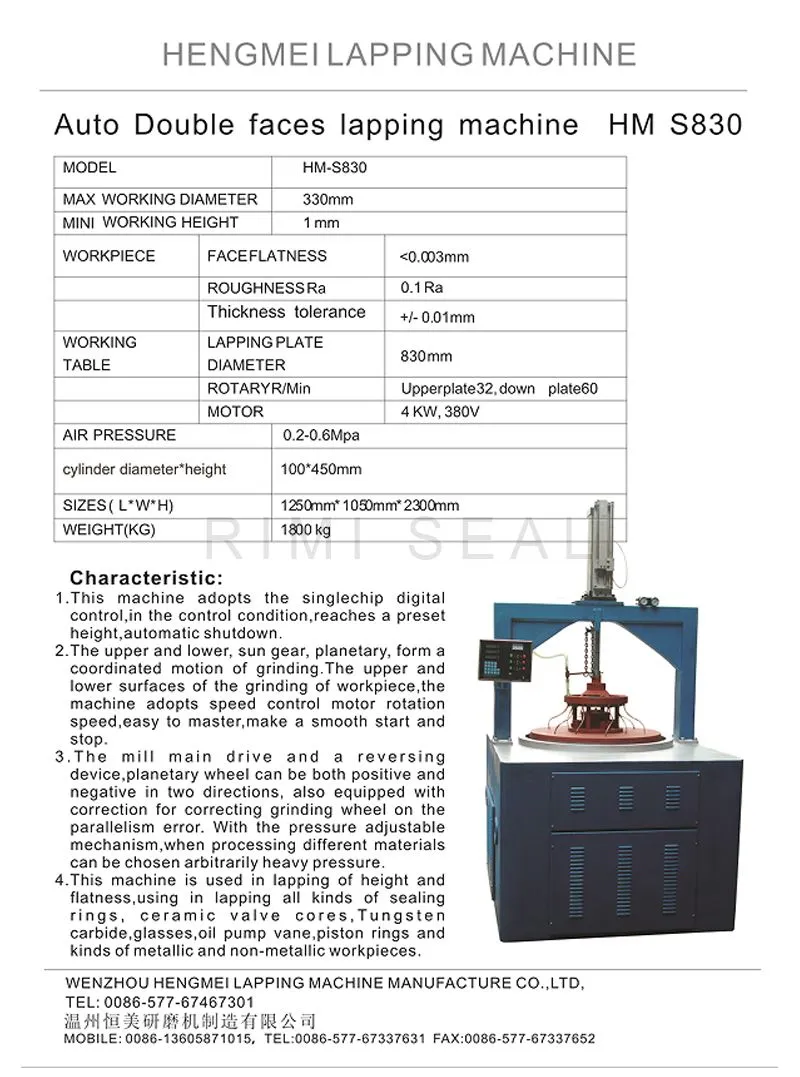 S800 AUTOMATIC DOUBLE FACES LAPPING MACHINE