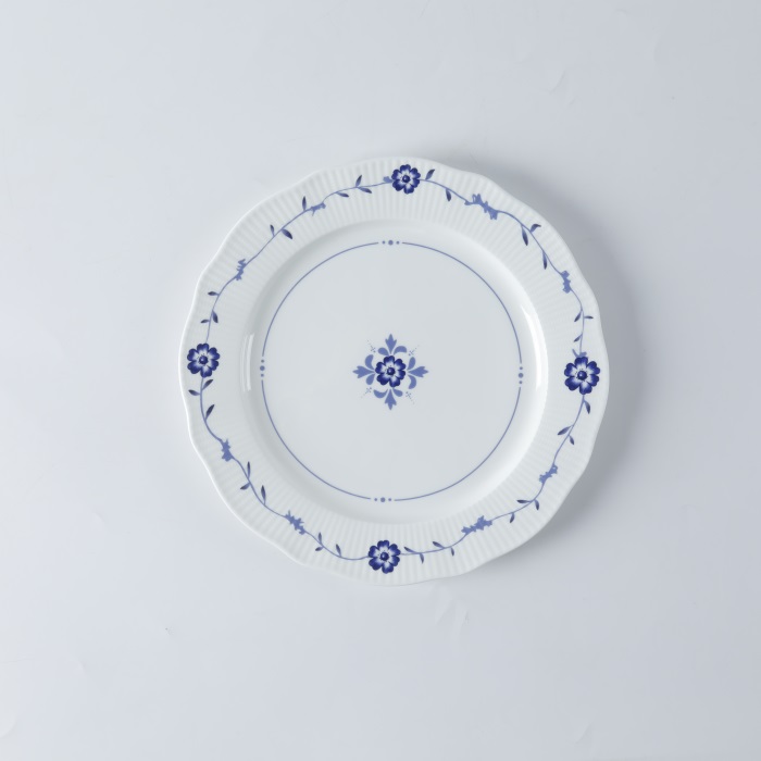 Blue Palm Flower Porcelain Tableware For Wedding