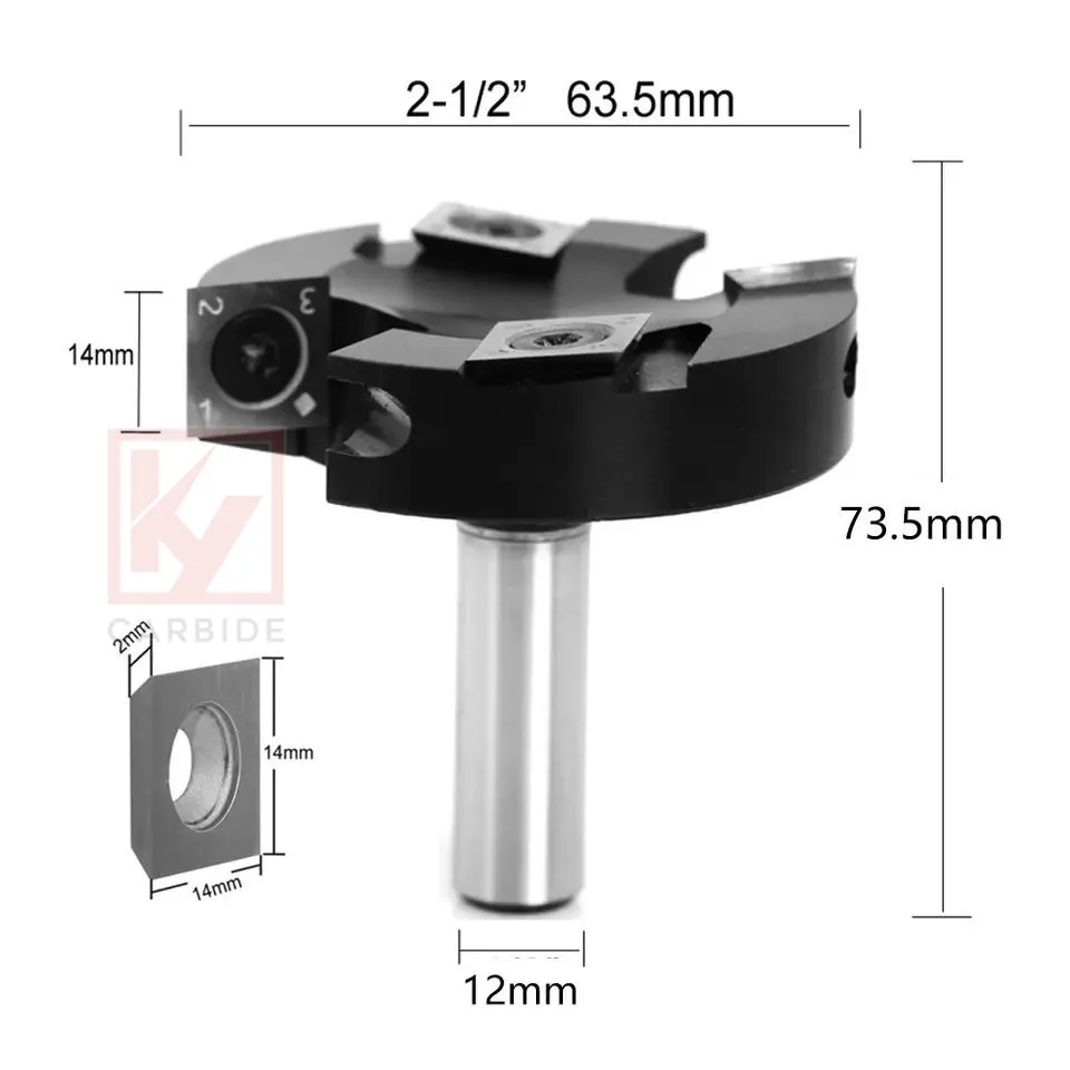 4 Flutes Carbide Inserts Slab Flattening Router Bit