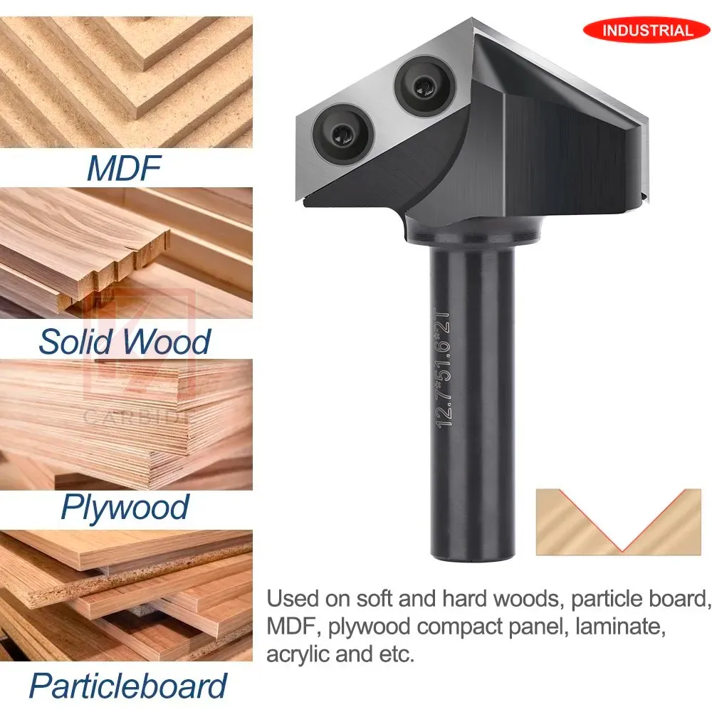 Facing Router Cutter 90°/120° V-Groove Signmaking CNC Router Cutter