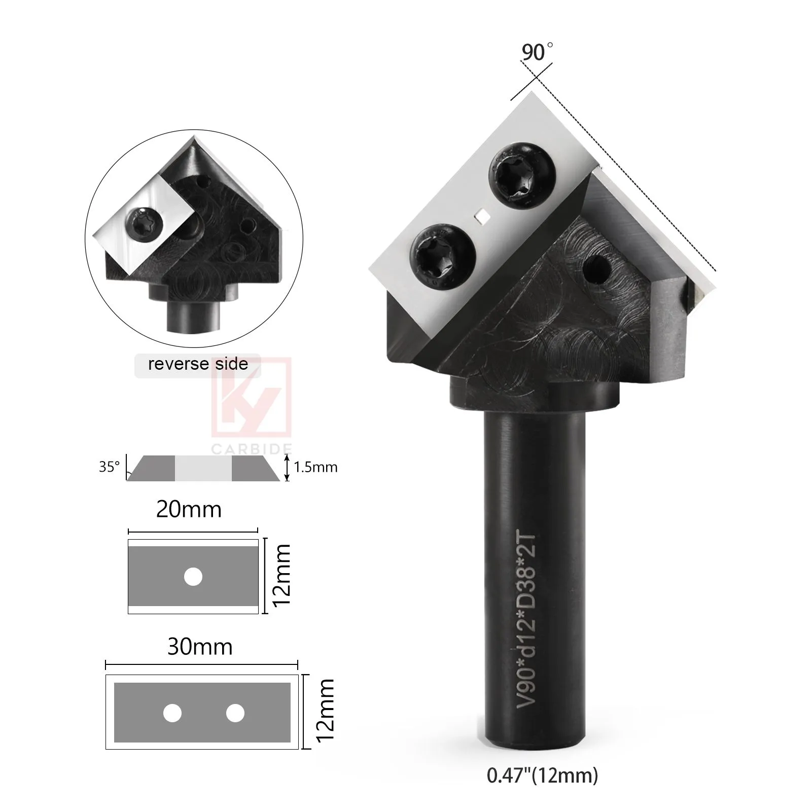 90 Degree V Groove Router Bit for Signmaking