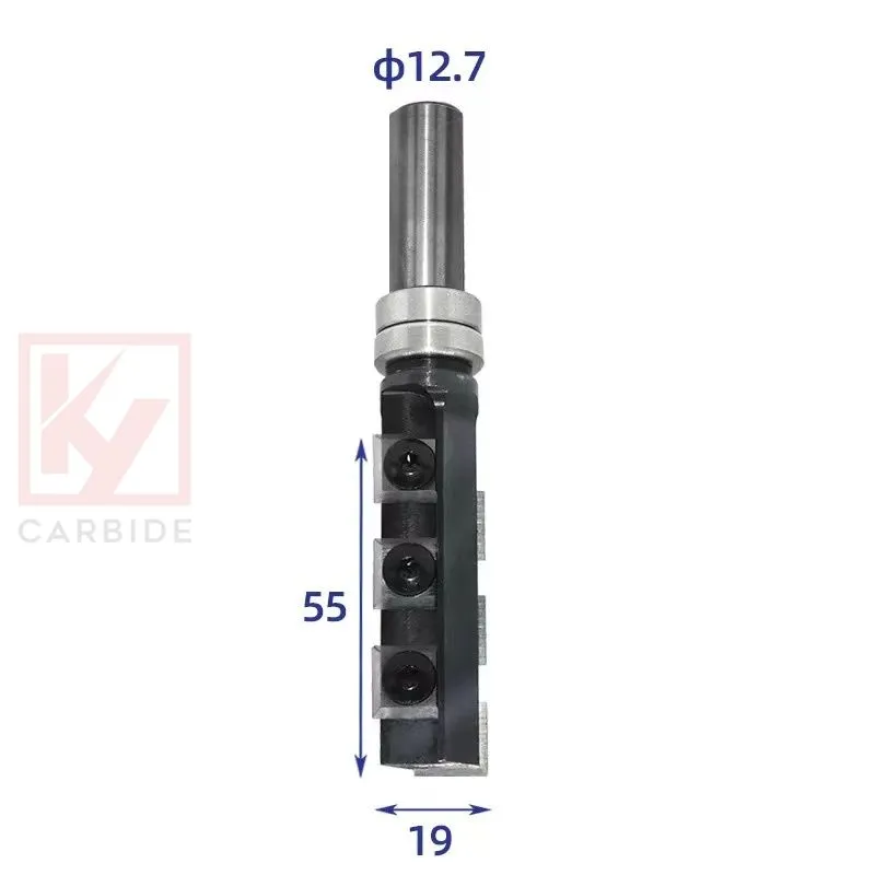Top Bearing Straight Pattern Router Bit with Indexable Insert