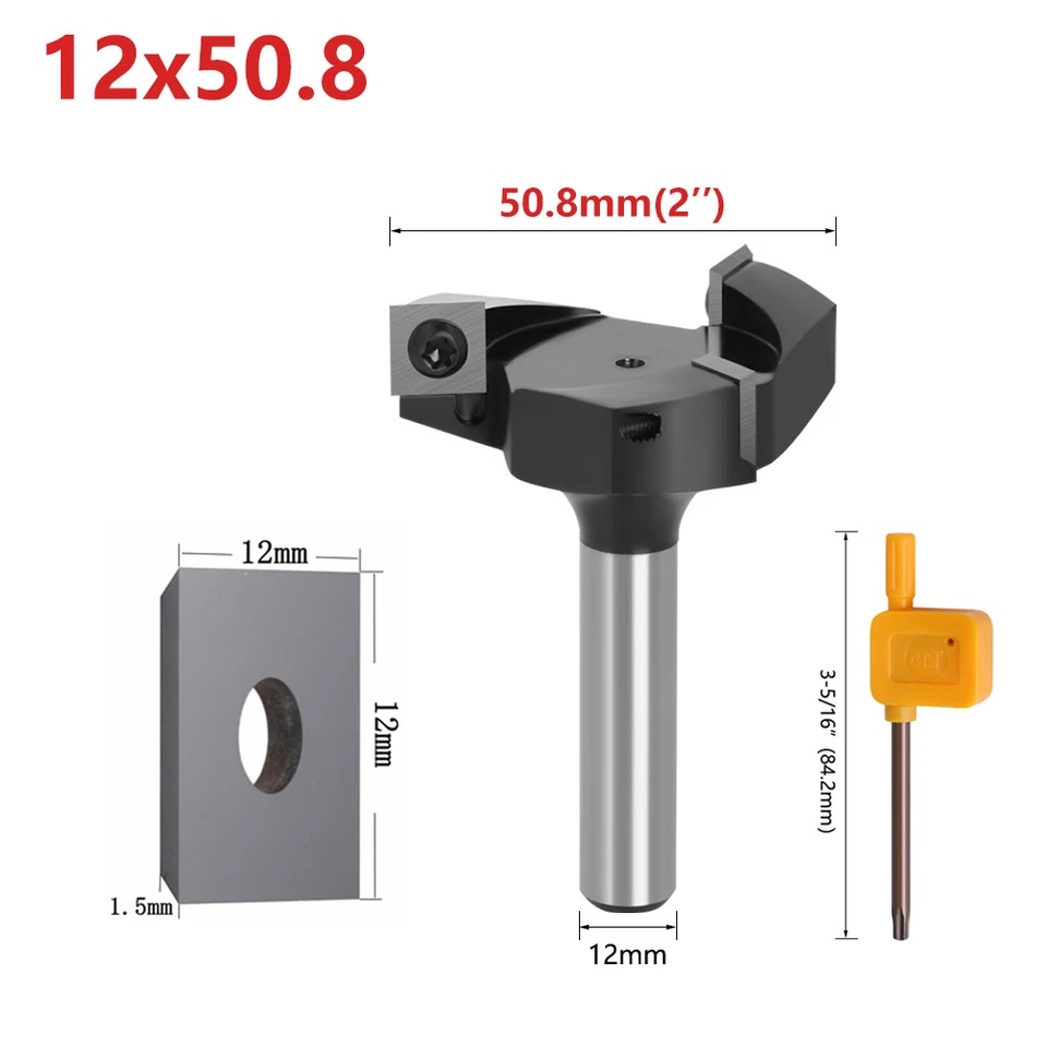 KY 3 Flute Spoilboard Surfacing Router Bits With Inserts