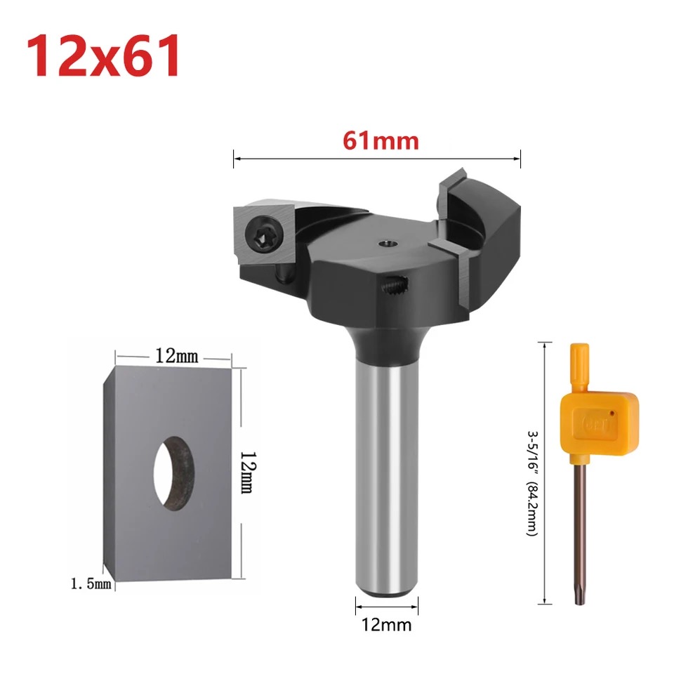 KY 3 Flute Spoilboard Surfacing Router Bits With Inserts