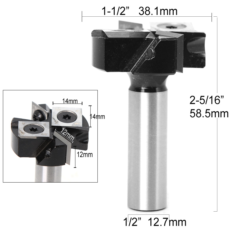 2+2 Flutes Cleaning Bottom Router Bit Wood with Carbide Insert