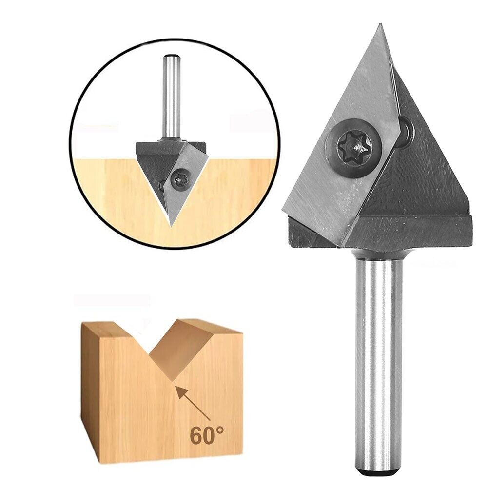 60 Degree V-Groove Carbide Insert Wood CNC Router Bits