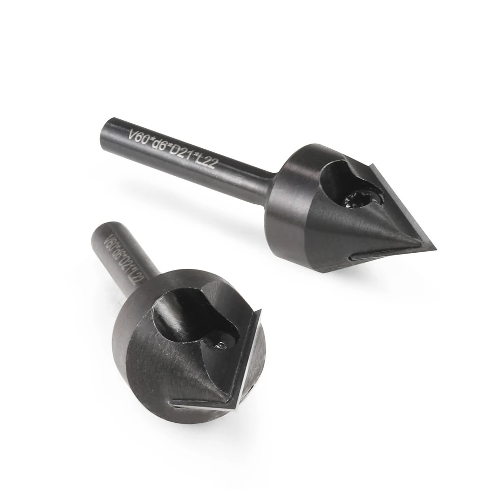 45 Degree V-Groove Chamfer Router Bit With Carbide Insert