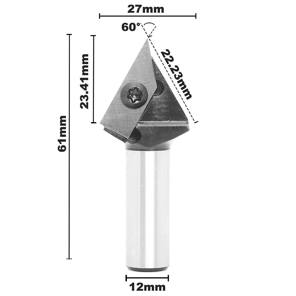 60 Degree V-Groove Carbide Insert Wood CNC Router Bits