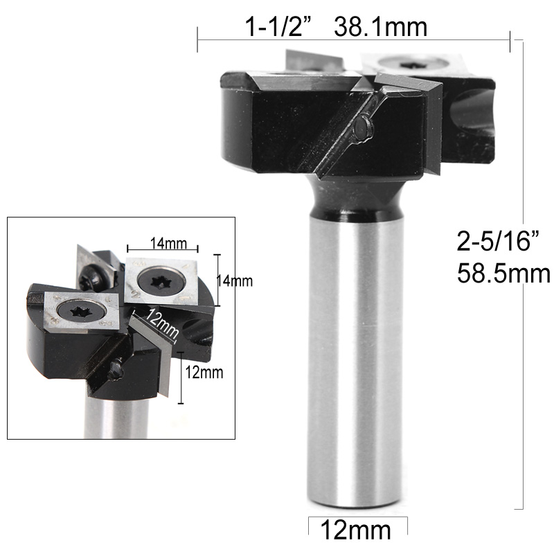 2+2 Flutes Cleaning Bottom Router Bit Wood with Carbide Insert