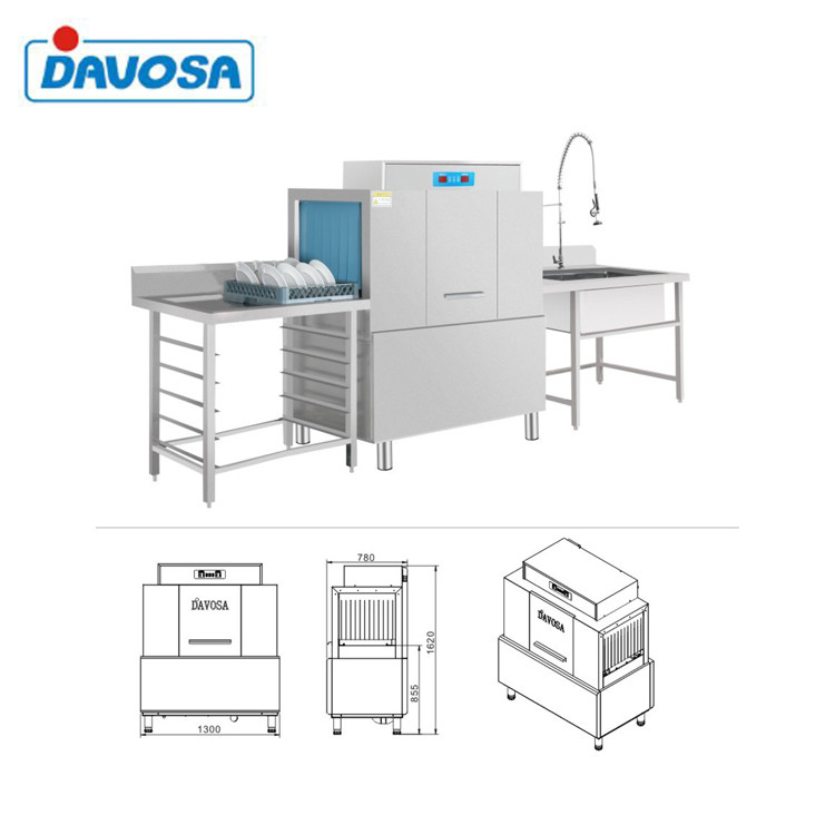 High End Commercial Tunnel Pass Through Type Spray Dishwasher Automatic ...