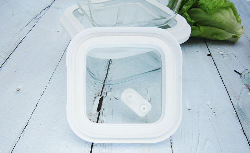 G.Y.J. Glass Container with Vent Glass Lid