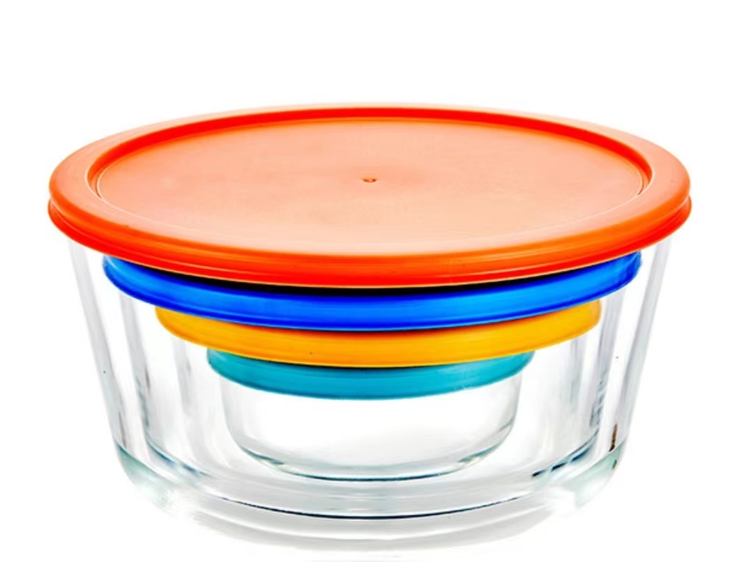 Round Glass Container with PE Lid