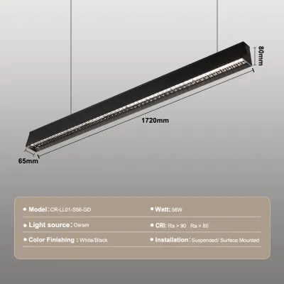 Diffuser 56hd 56W LED Linear Light with Grille Diffuser-6580