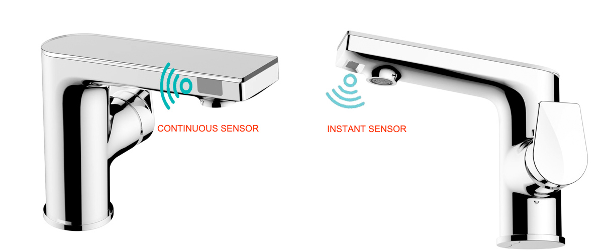 Smart dual sensor adjustable temperature display faucet