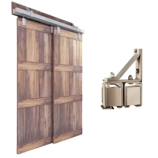 heavy duty bi-pass quiet barn door hardware