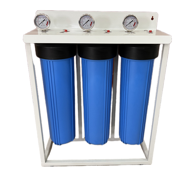 What is the sequence of the triple stage water filter?