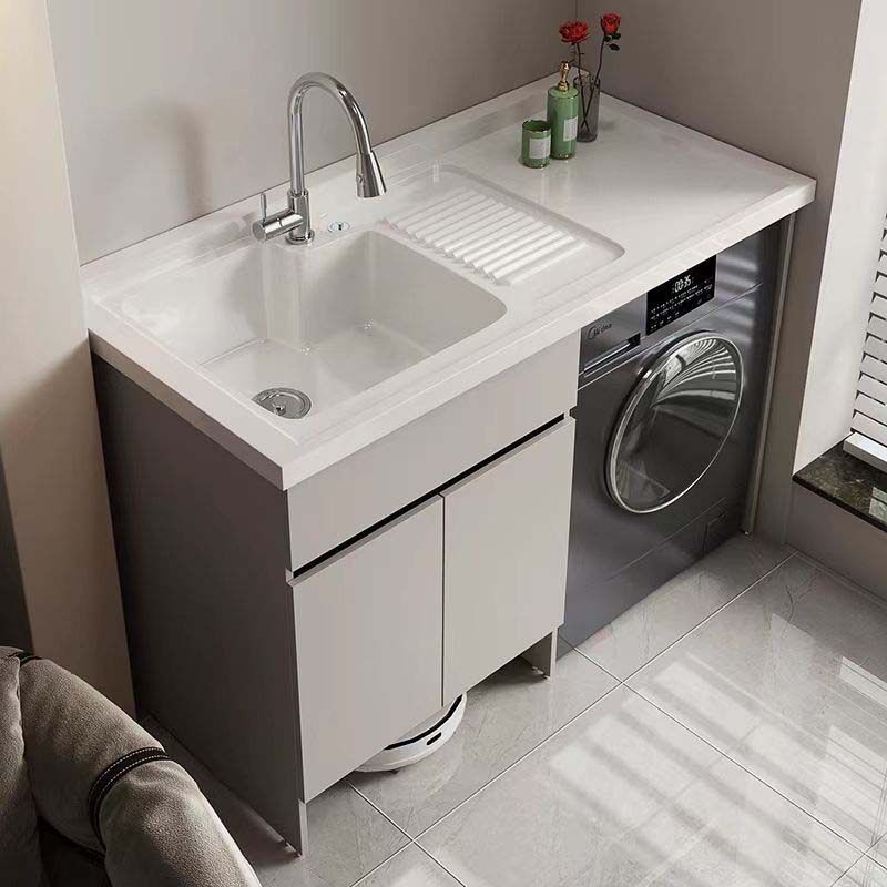 Aluminum Laundry Cabinet With Deep Sink