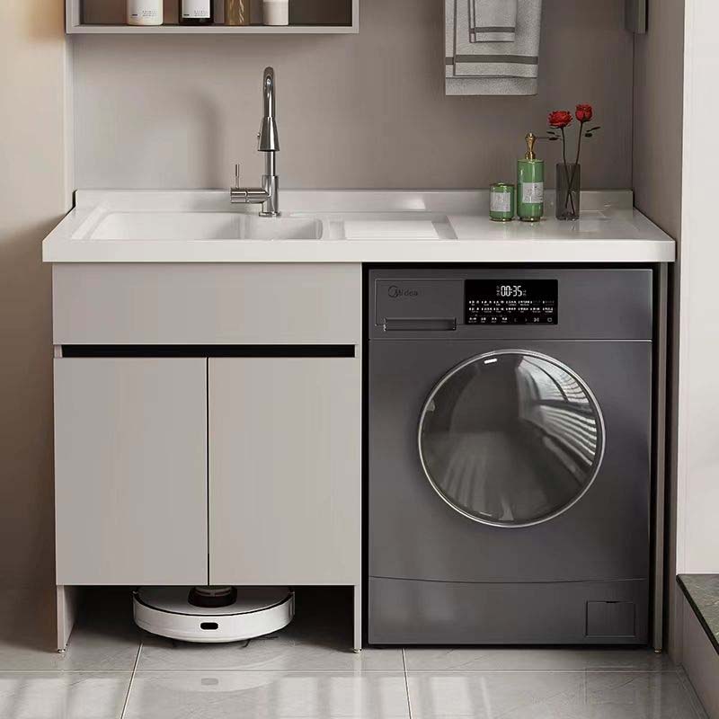 Aluminum Laundry Cabinet With Deep Sink