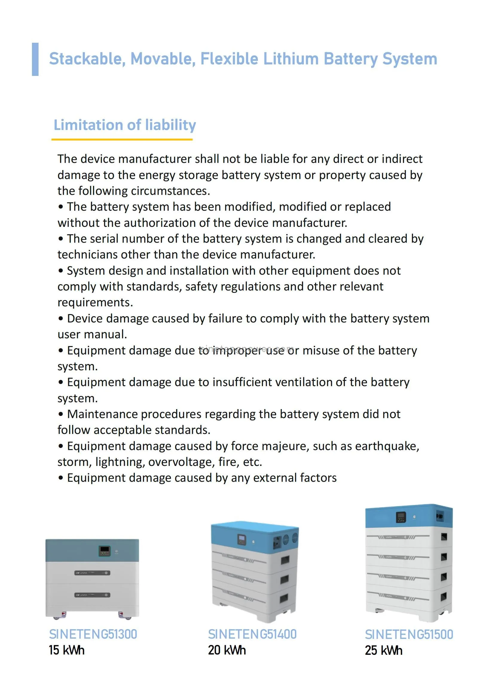 Stackable Movable Flexible Lithium Battery System