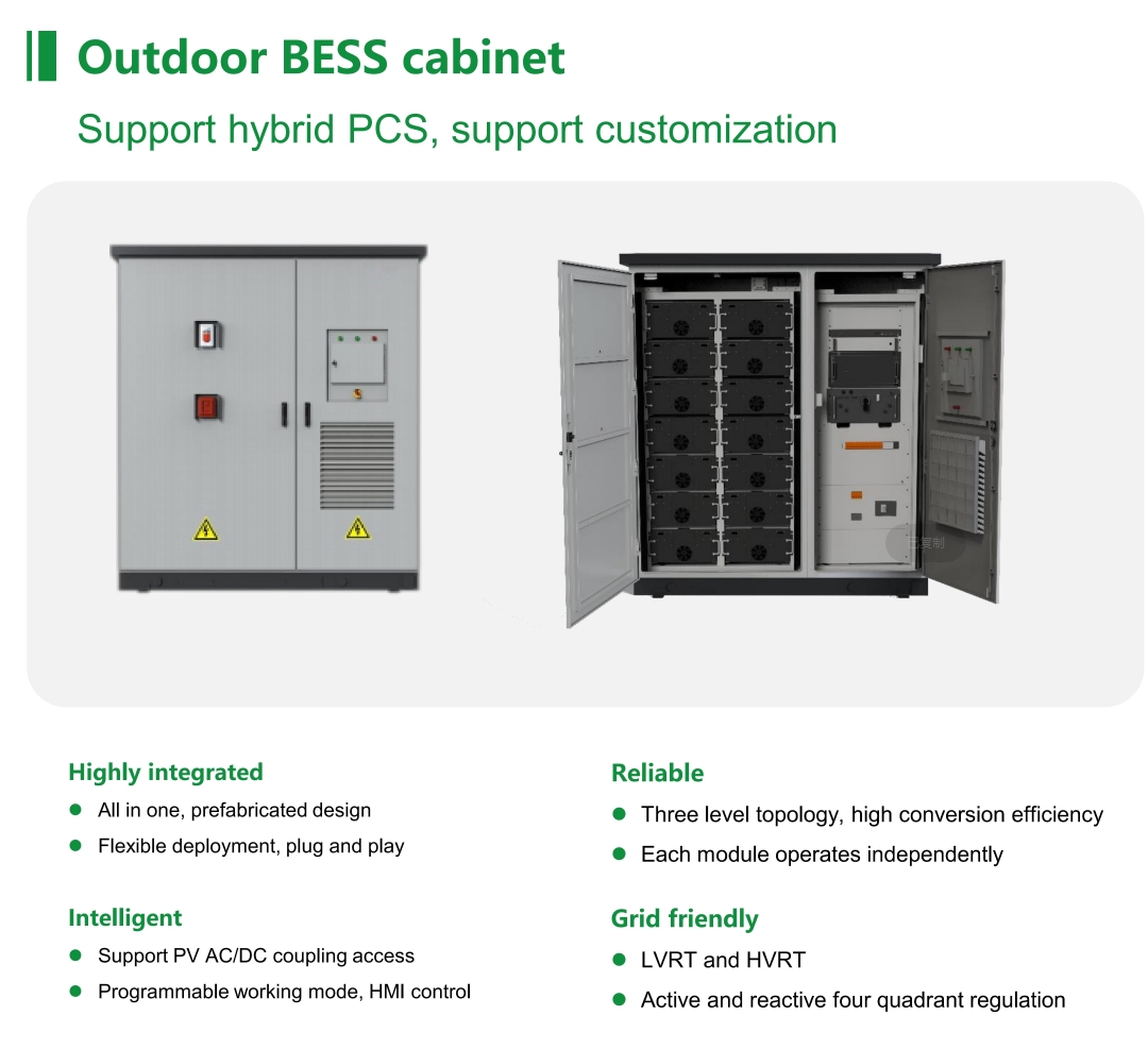 200KWH-100KW Support customization Outdoor BESS cabinet