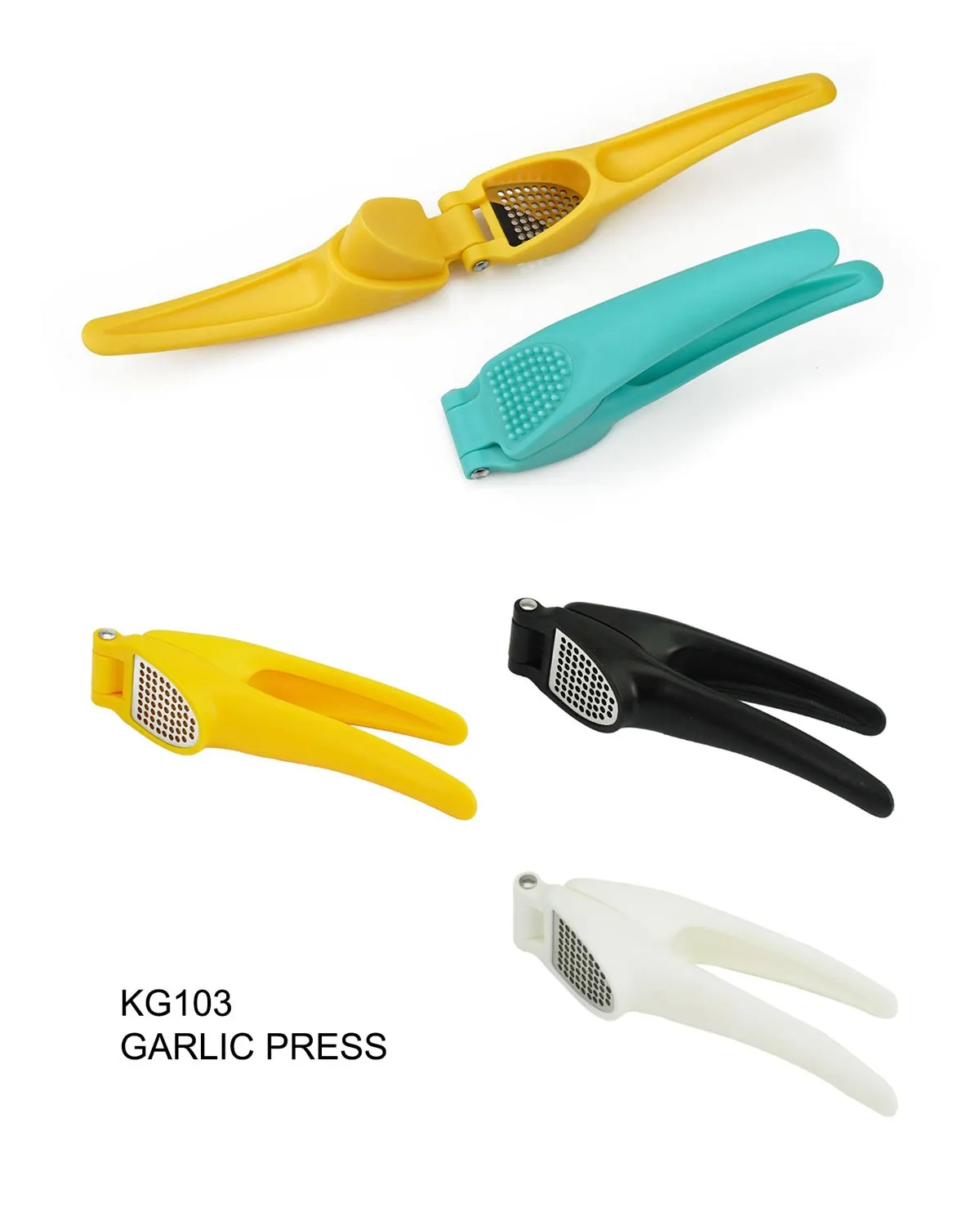 Garlic press can press garlic into mashed garlic. Mashed garlic can