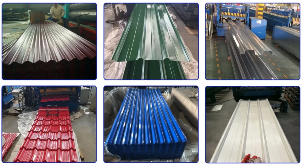{Corrugated galvanized steel roofing sheets}