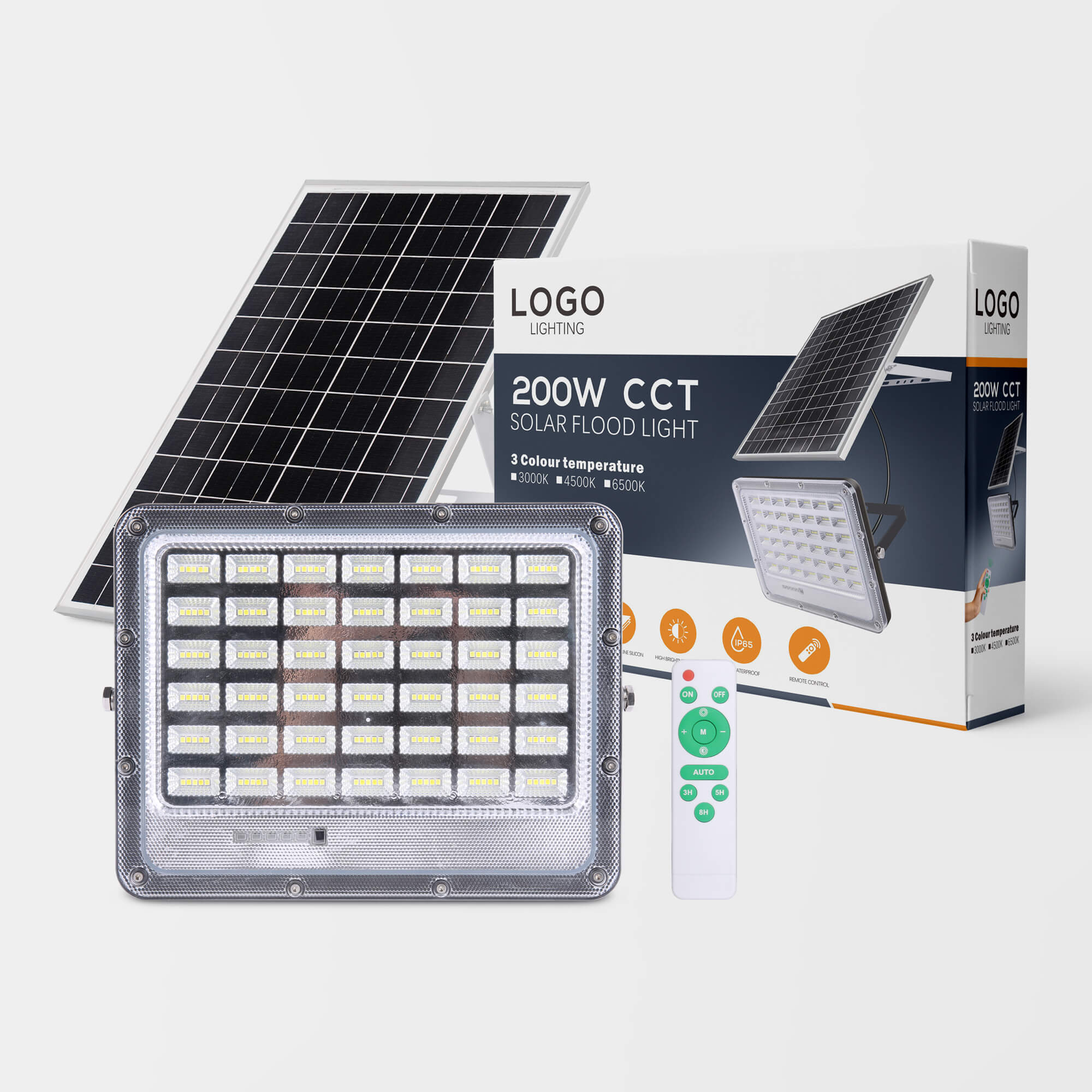HSHL02 Solar Flood Light（3 Colour temperature）50W / 100W 200W