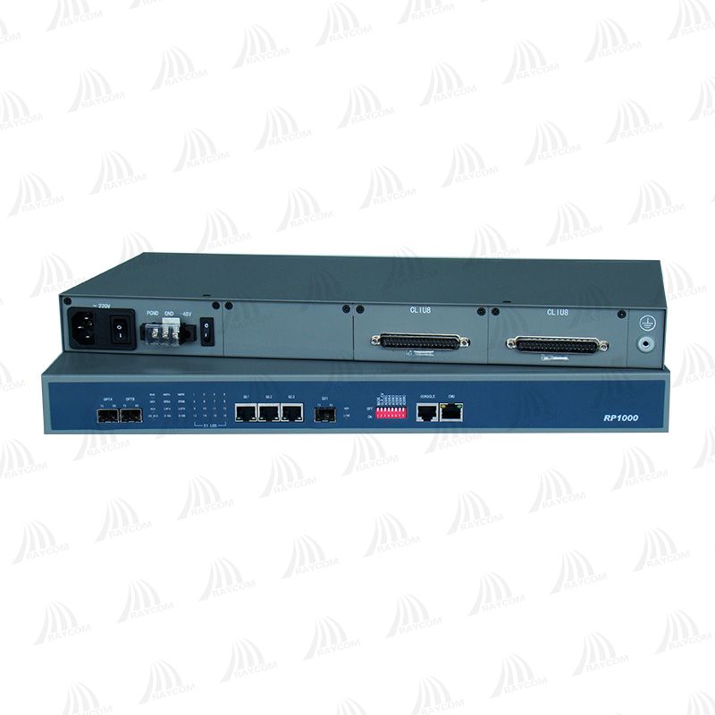 RP1000 Gigabit Ethernet and 16 E1s to optical fiber multiplexer