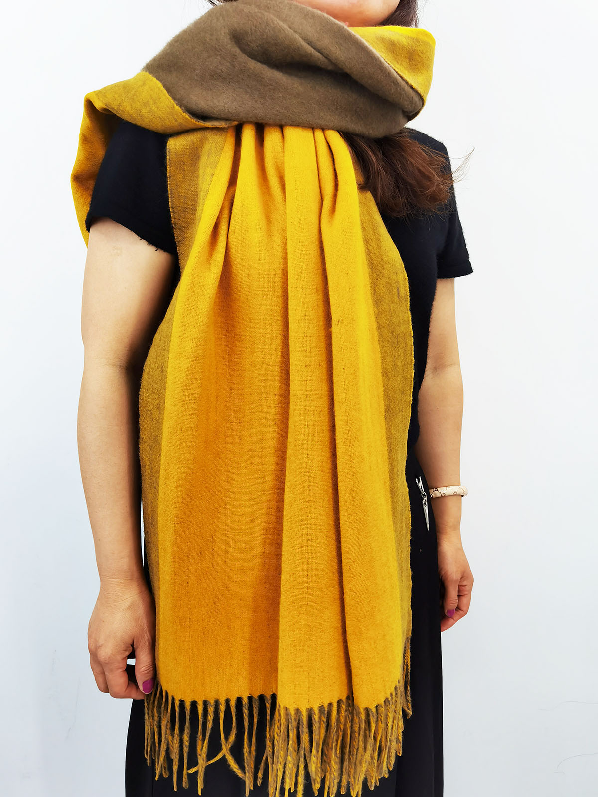 reversible shawl with sleeves