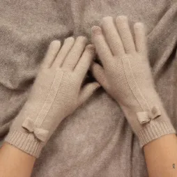 Lady's cashmere glove with bow