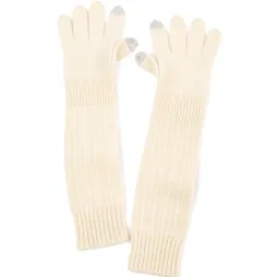 Lady's long gloves cashmere fancy knit