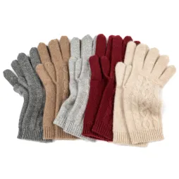 Cashmere cable gloves for women FW