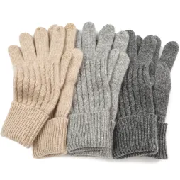Cashmere S cable gloves