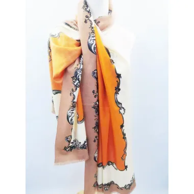Женская шерстяная шаль с элегантным принтом