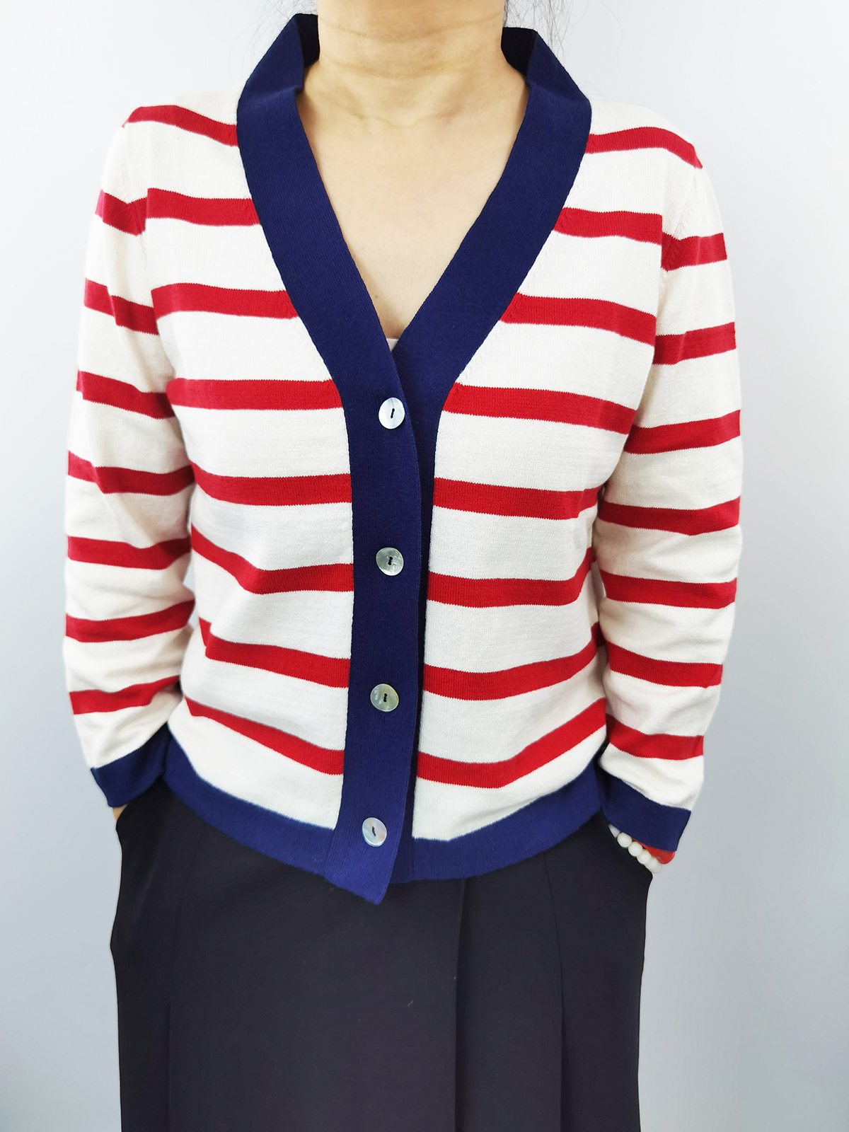 Stripe V cardigan