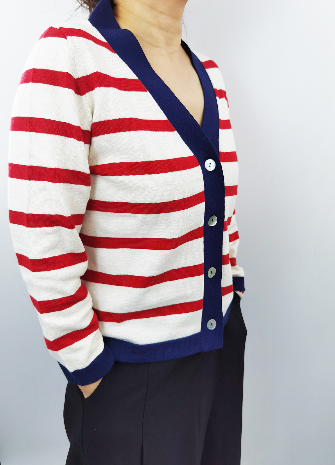 Stripe V cardigan