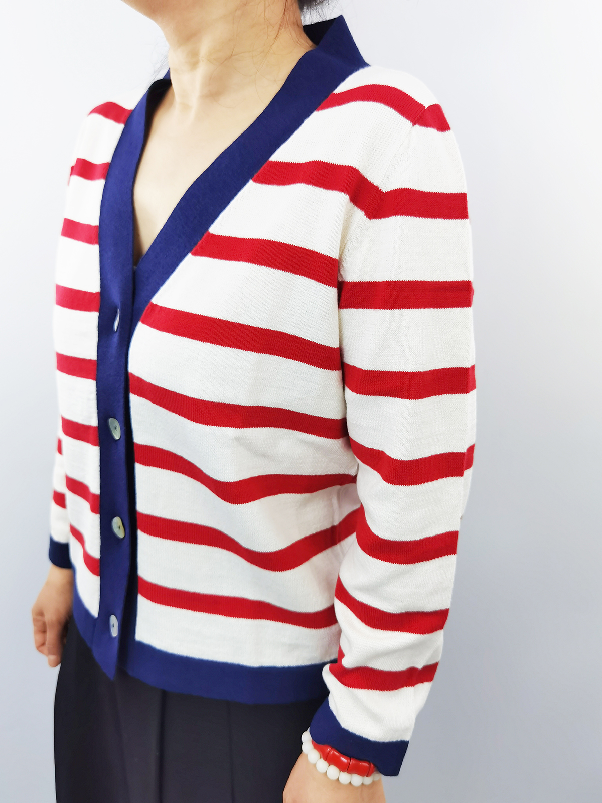 Stripe V cardigan