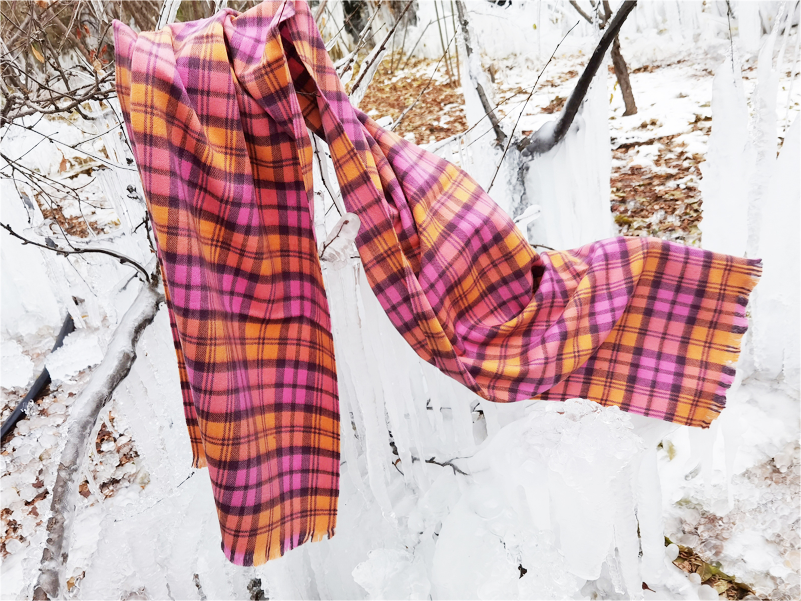 Lady's plaid scarf