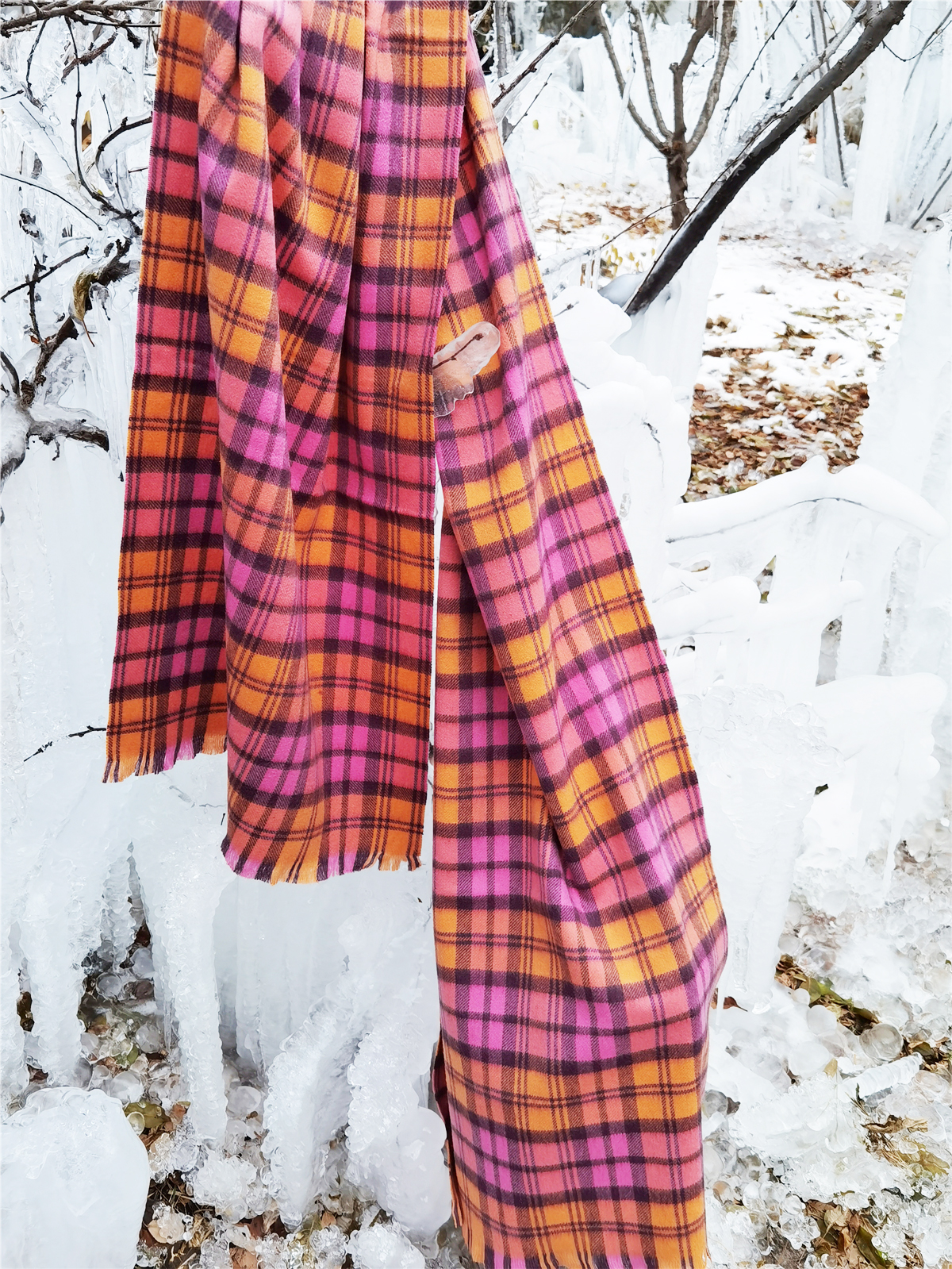 Lady's plaid scarf