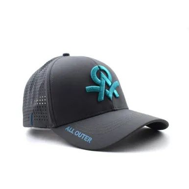 Custom 6 Panel Embroidery Logo Baseball Cap,Waterproof Laser Cut Drilled Hole Perforated Polyester Hat,Curved Brim Sports Caps