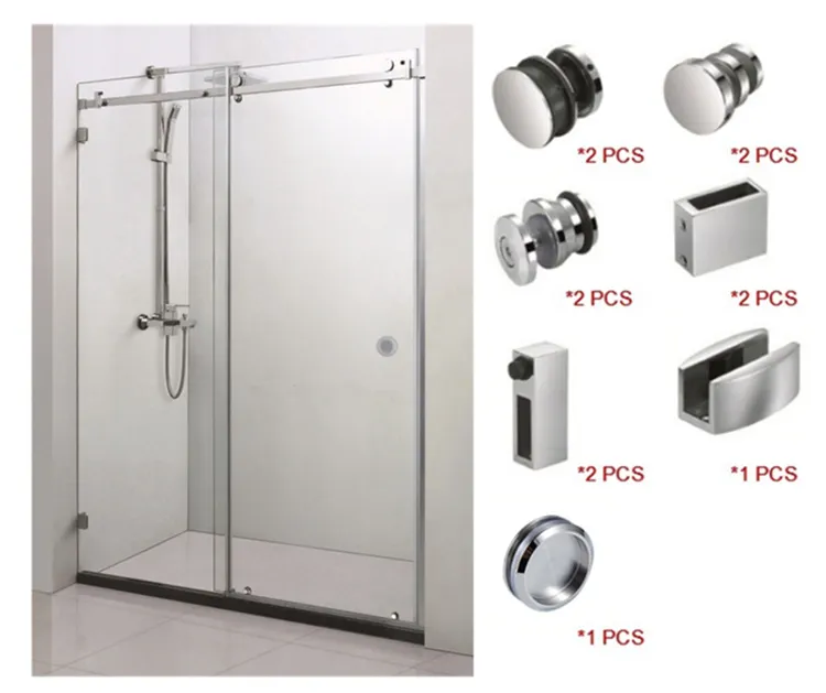 Glass Shower Sliding Door Set