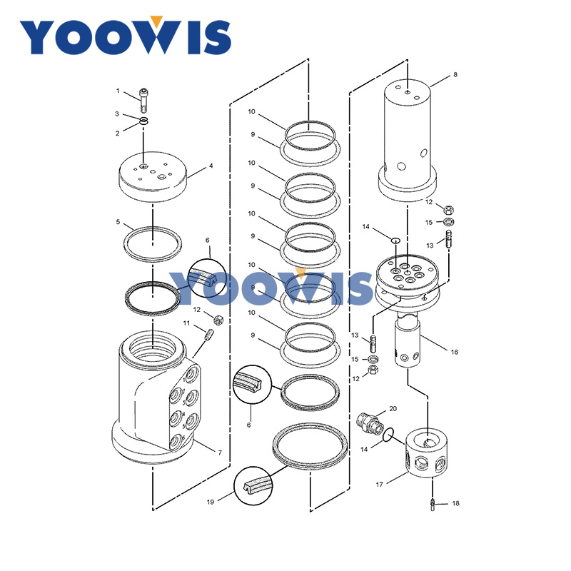 8U5852 8U-5852 Center Joint Seal Kit Swivel Seals M312 Excavator