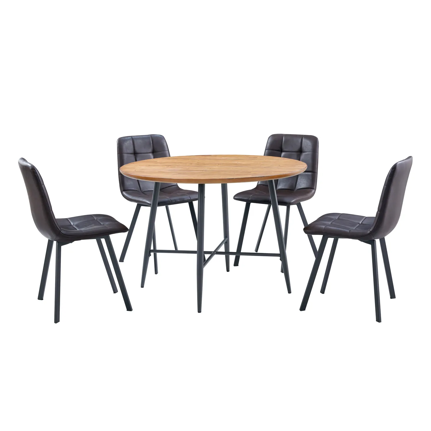 Table Geet Round Dining Table With Cross Metal Feet