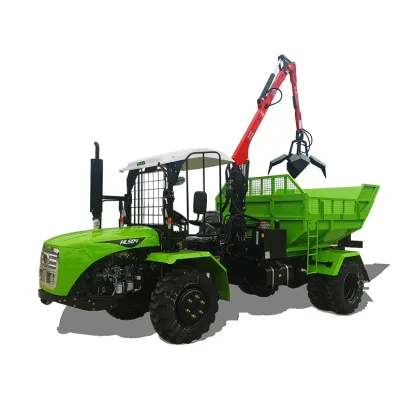 50HP hilly and mountainous palm garden wheeled tractor equipped with transport function module grabber dump function