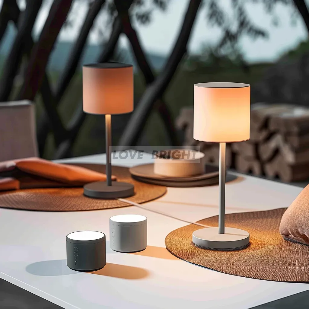 hospitality cordless table lamp, rechargeable dimmable light, aluminum ...
