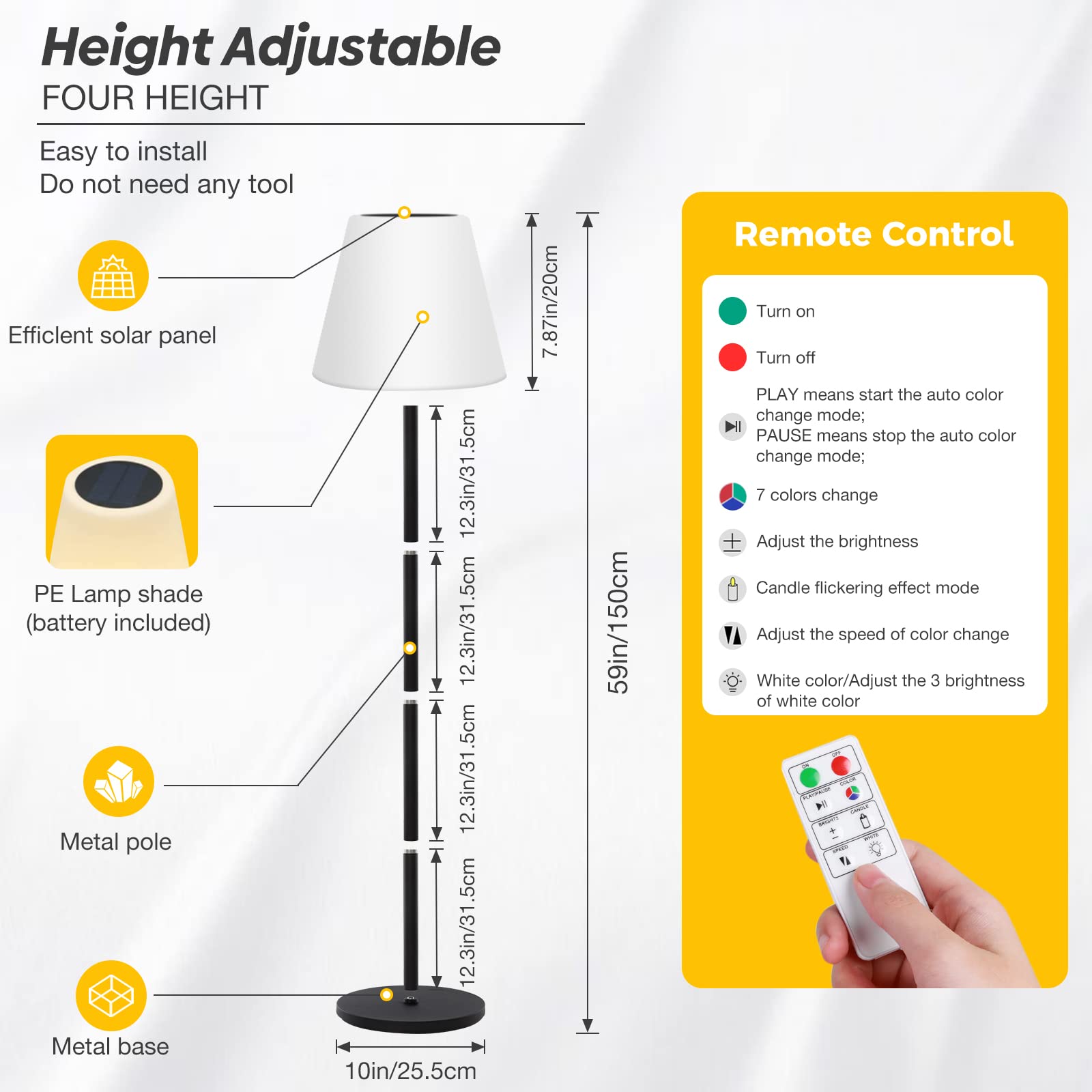 Solar RGB Rechargeable Lamp