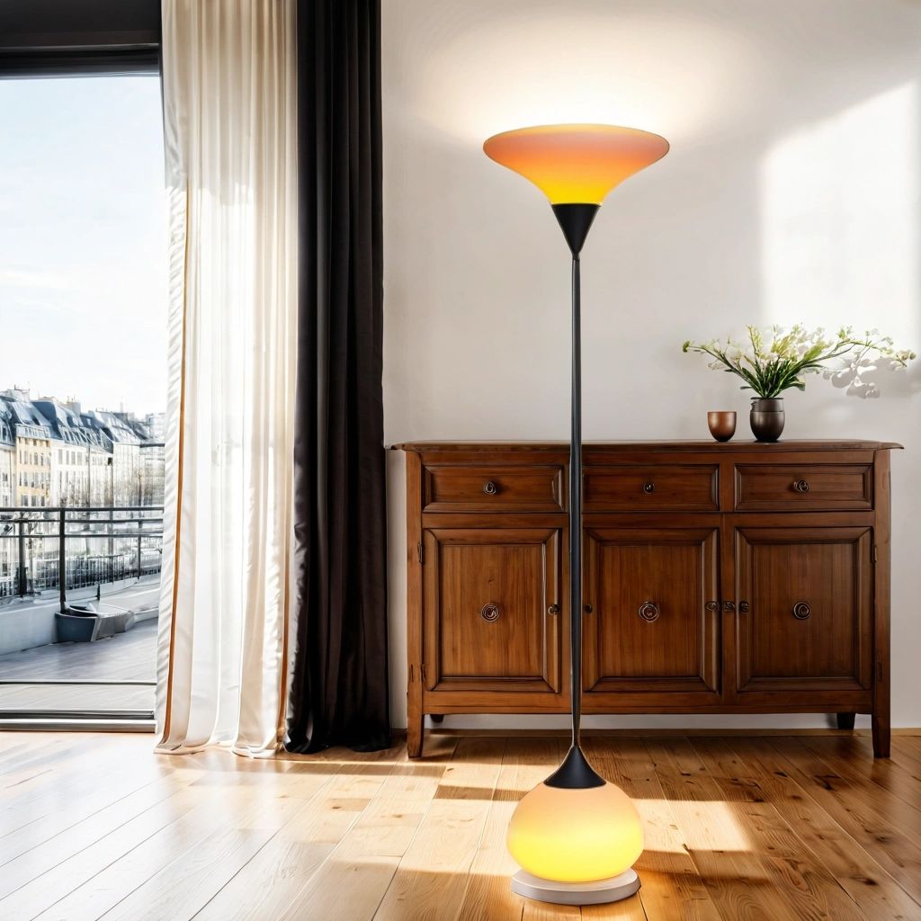 Dual-Lighting Adjustable Floor Lamp with PE Lampshade