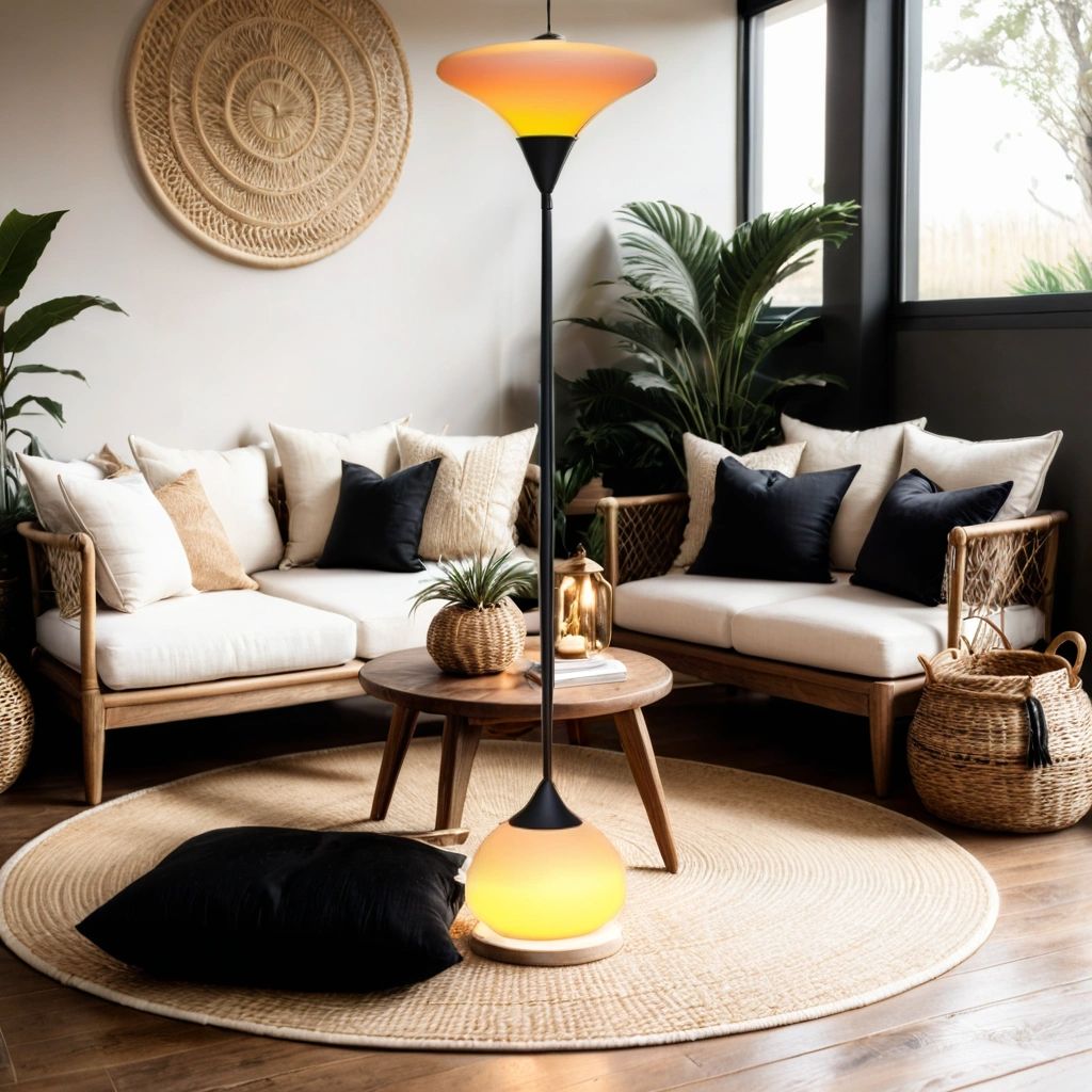 Dual-Lighting Adjustable Floor Lamp with PE Lampshade